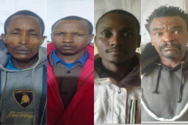 Collage photo of suspects arrested over stealing subsidized fertilizer in Meru.